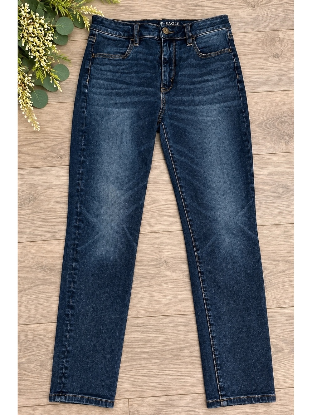American Eagle Outfitters Women's Dark Blue Skinny Jeans Size 8 Regular